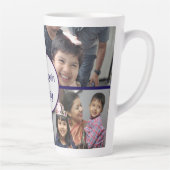 Modern elegant multi photo family stylish カフェラテマグ (右)