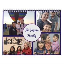 Modern elegant multi photo family stylish カレンダー