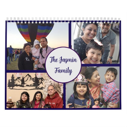 Modern elegant multi photo family stylish  カレンダー (カバー)