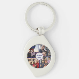 Modern elegant multi photo family stylish キーホルダー
