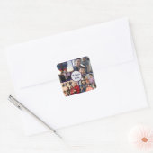 Modern elegant multi photo family stylish  スクエアシール (封筒)