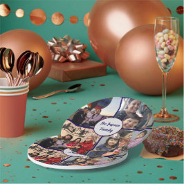 Modern elegant multi photo family stylish ペーパープレート