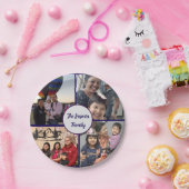 Modern elegant multi photo family stylish ペーパープレート (パーティー)