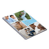Modern elegant multi photo family stylish Blue ノートブック (右側)