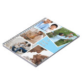 Modern elegant multi photo family stylish Blue ノートブック (左側)