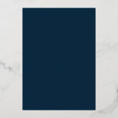 Modern Elegant Navy and Gold Wedding 箔招待状 (裏面)
