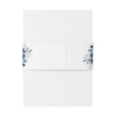 Modern Elegant Navy Blue Botanical Classic Wedding 招待状ベリーバンド (裏面例)