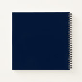 Modern Elegant Navy Script Photo Graduation Guest ノートブック (裏面)