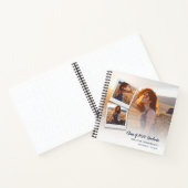 Modern Elegant Navy Script Photo Graduation Guest ノートブック (内部)