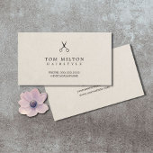 Modern Elegant Paper Texture Scissors Hairdresser 名刺