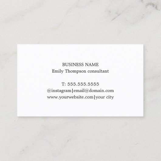 Modern Elegant Pastel White Consultant 名刺 (裏面)