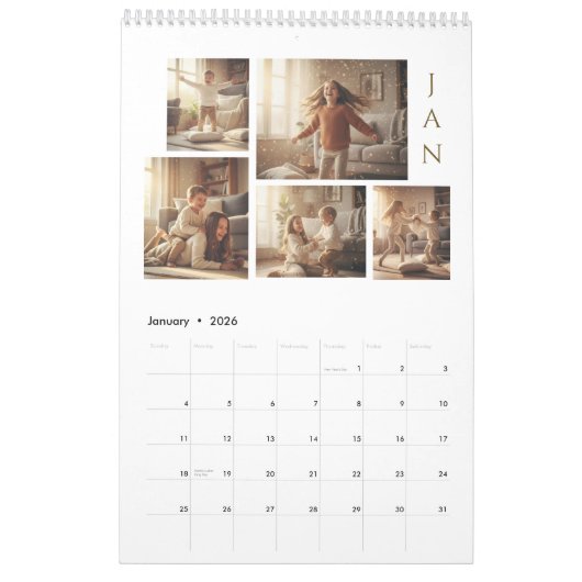 Modern & Elegant Personalized 2026 Calendar カレンダー (1月 2026)