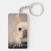 Modern Elegant Personalized Photo and Text  キーホルダー (裏面)