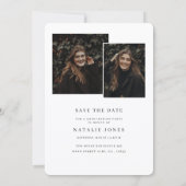 Modern Elegant Photo Black and White Graduation サンキューカード (裏面)