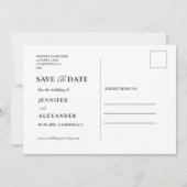 Modern Elegant Photo Calendar White Wedding セーブザデート (裏面)