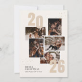 Modern Elegant Photo Collage Christmas & New Year シーズンカード (正面)