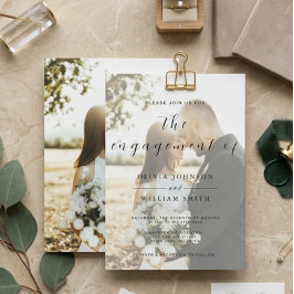 Modern Elegant Photo Engagement 招待状