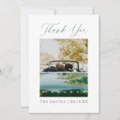 Modern Elegant Photo Monogram Wedding サンキューカード (正面)