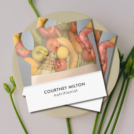 Modern Elegant Photo Nutritionist Health スクエア名刺