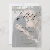 Modern elegant photo QR CODE wedding 招待状 (正面)