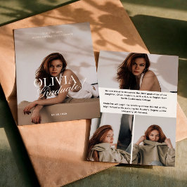 Modern Elegant Photo Typography Script Grad 案内状