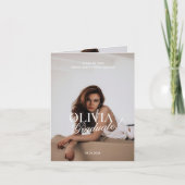 Modern Elegant Photo Typography Script Grad Folded 案内状 (正面)