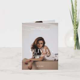 Modern Elegant Photo Typography Script Grad Folded 案内状