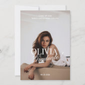 Modern Elegant Photo Typography Script Grad Party  案内状 (正面)