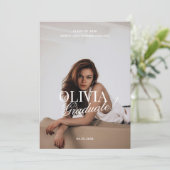 Modern Elegant Photo Typography Script Grad Party  案内状 (スタンド正面)