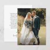 Modern Elegant Photo Wedding サンキューカード (正面/裏面)