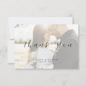 Modern Elegant Photo Wedding サンキューカード (正面)