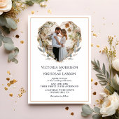 Modern Elegant Photo Wedding Invitation 招待状