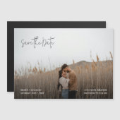 Modern Elegant Photo Wedding Save the Date マグネット招待状 (正面/裏面)