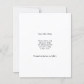 Modern elegant photo wedding Save the Date card (裏面)