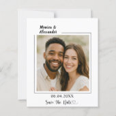 Modern elegant photo wedding Save the Date card (正面)