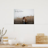Modern Elegant Photo Wedding Sign ポスター (キッチン)