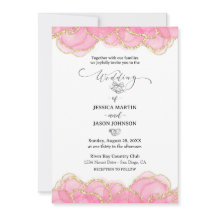 Modern Elegant Pink and Gold Script Wedding 