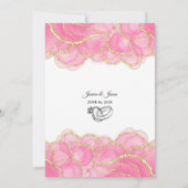 Modern Elegant Pink and Gold Script Wedding  招待状 (裏面)