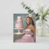 Modern, elegant pink baby shower ポストカード (スタンド正面)