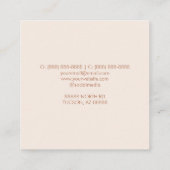 Modern Elegant Pink Gold Beige Marble スクエア名刺 (裏面)