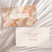 Modern Elegant Pink Gold Beige Marble 名刺