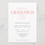 Modern Elegant pink hearts graduation 招待状 (裏面)