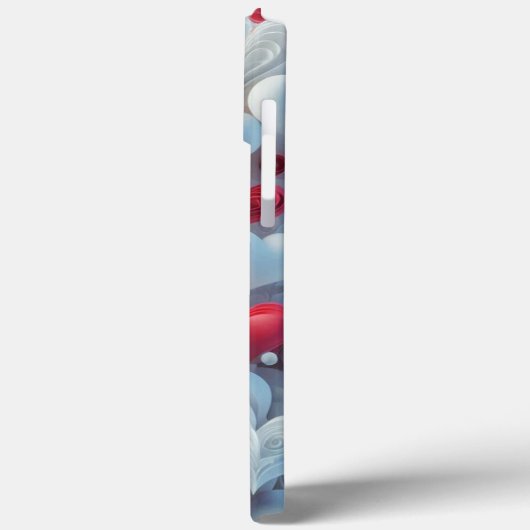 Modern elegant pink white heart valentine Case-Mate iPhoneケース (裏面 / 左)