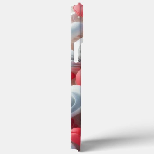 Modern elegant pink white heart valentine  Case-Mate iPhoneケース (裏面 / 右)