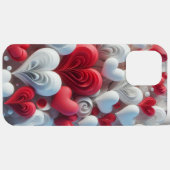 Modern elegant pink white heart valentine  Case-Mate iPhoneケース (裏面 (横))