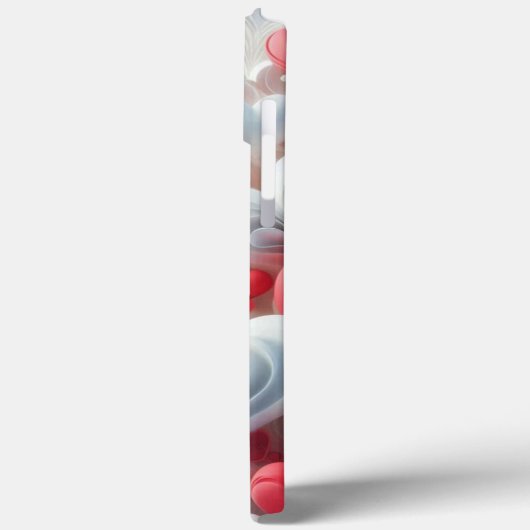 Modern elegant pink white heart valentine  Case-Mate iPhoneケース (裏面 / 左)