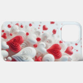 Modern elegant pink white heart valentine  Case-Mate iPhoneケース (裏面 (横))