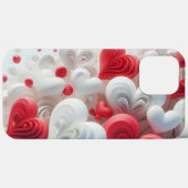 Modern elegant pink white heart valentine  Case-Mate iPhoneケース (裏面 (横))