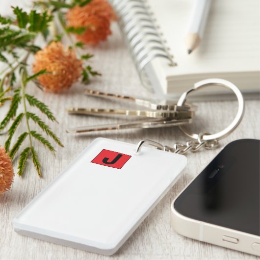 Modern Elegant Plain Professional Monogram キーホルダー (正面右)