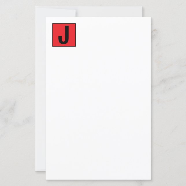 Modern Elegant Plain Professional Monogram Paper (正面)
